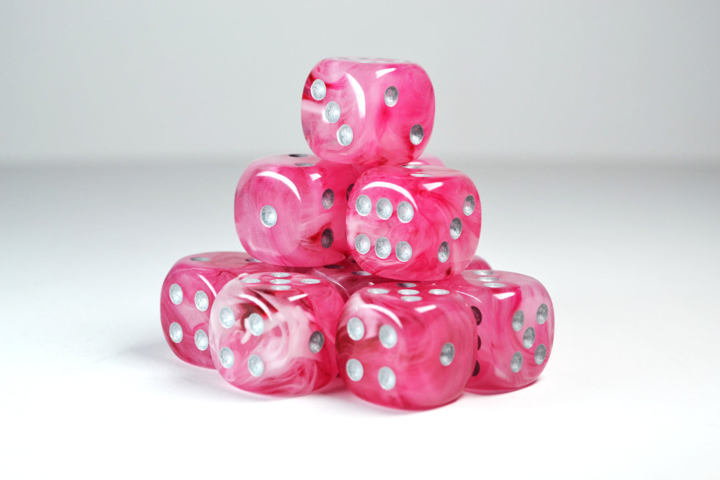 Ghostly Pink Silver D6 Set - True Strike Dice