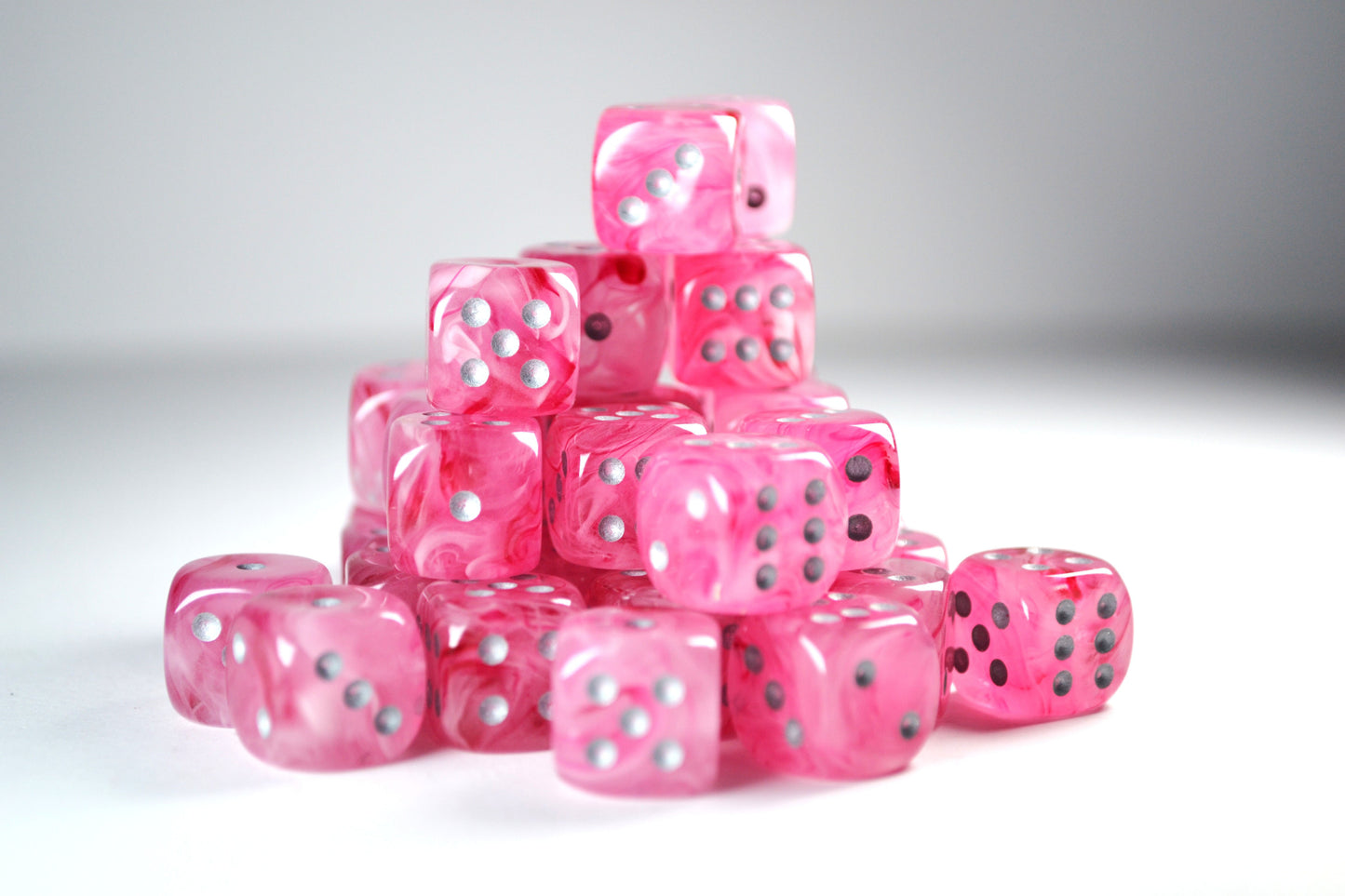 Ghostly Pink Silver D6 Set - True Strike Dice