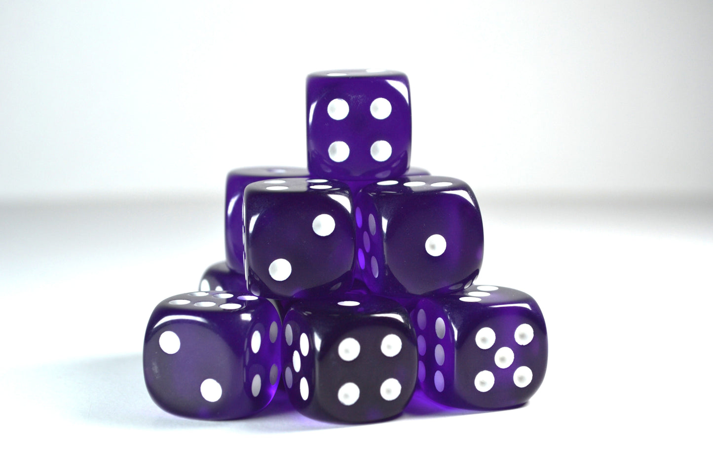 Translucent Purple White D6 Set - True Strike Dice