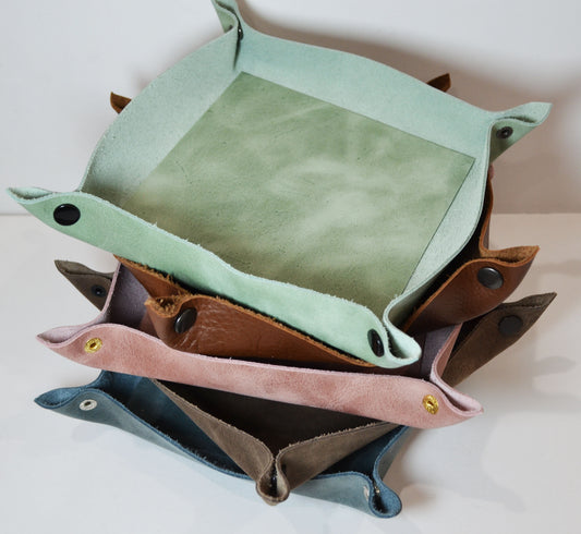 Small Leather Dice Tray